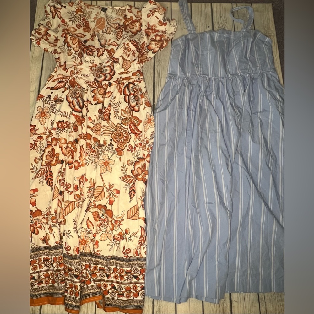 A new day Sleeveless Sundress and SHEIN Short Sleeve Boho Floral Maxi Dress